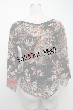 画像2: Ozz On / 着物袖チャイナトップス  黒 S-25-01-09-033-OO-TO-HR-ZS