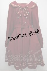 metamorphose / 長袖セーラーワンピース 2 ワイン S-25-01-11-061-ME-OP-AS-ZS