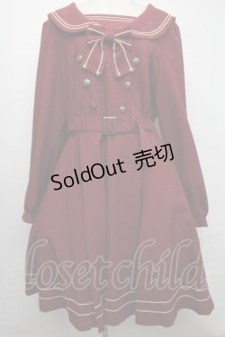 画像1: metamorphose / 長袖セーラーワンピース 2 ワイン S-25-01-11-061-ME-OP-AS-ZS