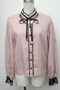 MARS / チョーカーデザインブラウス  ピンク S-25-01-11-014-LO-TO-HR-ZT357