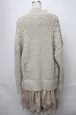 画像2: 【SALE】An MILLE / フリルデザインニットワンピース  グリーンｘベージュ S-25-01-11-022-EL-OP-AS-ZT165 (2)