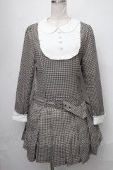 Ank Rouge /千鳥ワンピース  ブラウン S-25-01-11-027-CA-OP-AS-ZT153