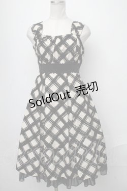 画像1: Victorian maiden /  フロッキーチェックシャンタンドレス  ベージュ S-25-01-11-045-CL-OP-ET-ZT143