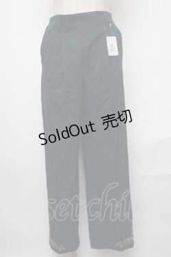 画像1: axes femme / 花刺繍ストレートカットパンツ  グリーン S-25-01-17-078-AX-PA-HR-ZS