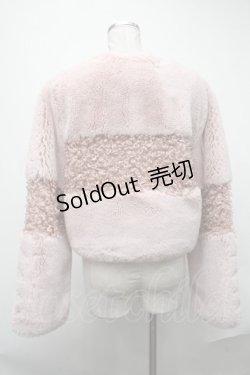 画像2: EATME / レースアップスリーブフェイクファーショートコート  ピンク S-25-01-22-059-LO-CO-HR-ZT-C024