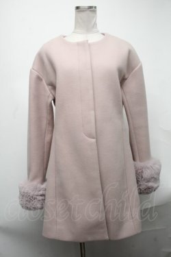 画像1: evelyn / ファー袖コート  ピンクベージュ S-25-01-22-060-LO-CO-HR-ZT-C024