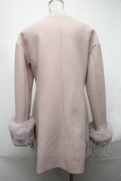 画像2: evelyn / ファー袖コート  ピンクベージュ S-25-01-22-060-LO-CO-HR-ZT-C024