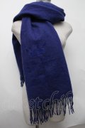 Jane Marple / ロゴクラウン刺繍マフラー  ネイビー S-25-01-22-011-JM-ZA-HR-ZT169