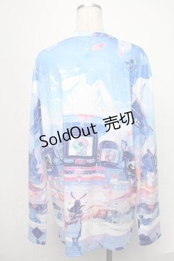 画像2: NieR Clothing / 転写Tシャツ  ブルー S-25-01-22-1065-PU-TS-HR-ZS