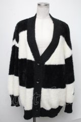 KRY CLOTHING / 「GAKUEN」 ボーダー柄ニットカーディガン  黒ｘ白 S-25-01-22-1066-EL-TS-HR-ZT354