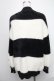 画像2: KRY CLOTHING / 「GAKUEN」 ボーダー柄ニットカーディガン  黒ｘ白 S-25-01-22-1066-EL-TS-HR-ZT354 (2)