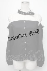 MA*RS / レース切替ブラウス  黒ｘ白 S-25-01-22-1070-EL-BL-AS-ZS