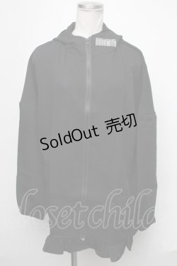 画像1: NieR Clothing / 刺繍パーカー  黒 S-25-01-22-1077-PU-TO-HR-ZS