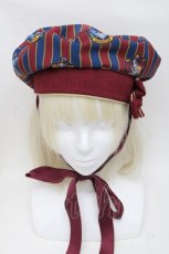 画像2: 【SALE】metamorphose / ハリー・ポッター プリントベレー帽  赤ｘ紺 S-25-01-22-1020-ME-AC-HR-ZT208 (2)