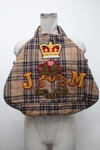 Jane Marple / ワッペンチェックボストンバッグ  ベージュ S-25-01-22-012-JM-BG-HR-ZT088