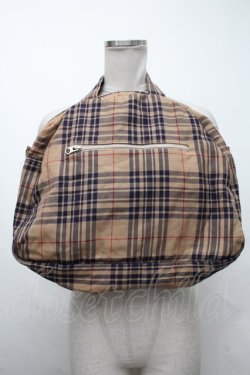 画像2: Jane Marple / ワッペンチェックボストンバッグ  ベージュ S-25-01-22-012-JM-BG-HR-ZT088