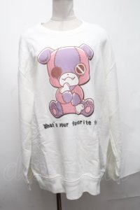 NieR Clothing / ちゃむちゃむスウェット  白 S-25-01-22-020-PU-BL-AS-ZY