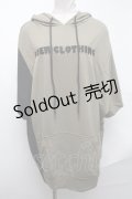 NieR Clothing / バイカラーロゴプリントプルオーバー  黒ｘカーキ S-25-01-22-049-PU-TO-HR-ZS