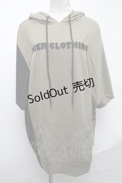 画像1: NieR Clothing / バイカラーロゴプリントプルオーバー  黒ｘカーキ S-25-01-22-049-PU-TO-HR-ZS