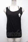 NieR Clothing / 刺繍タンク  黒 S-25-01-22-050-PU-TO-AS-ZS