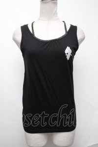 NieR Clothing / 刺繍タンク  黒 S-25-01-22-050-PU-TO-AS-ZS
