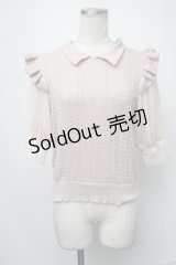 axes femme POETIQUE / 透かし編みサマーニットプルオーバー  ピンク S-25-01-23-035-AX-TO-HR-ZS