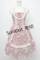 metamorphose / はしごレースリボンケープ付きジャンパースカート (花柄)  ワイン S-25-01-25-063-ME-OP-AS-ZS