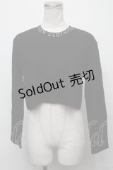NieR Clothing / 首元刺繍ショートトップス  黒 S-25-01-25-025-PU-TO-HR-ZS