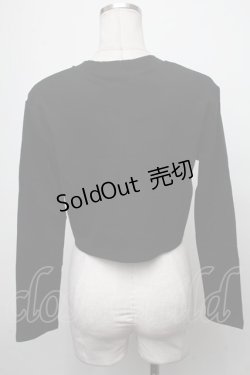 画像2: NieR Clothing / 首元刺繍ショートトップス  黒 S-25-01-25-025-PU-TO-HR-ZS