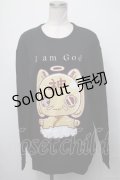 NieR Clothing / 神様Nierちゃんスウェット  黒 S-25-01-25-045-PU-TO-AS-ZT307