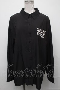 NieR Clothing / バック羽根プリントシャツ  黒 S-25-01-25-048-PU-TO-HR-ZS