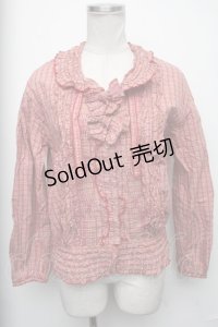 PINK HOUSE / チェックツーピース（ブラウス＆スカート）  赤系 S-25-01-27-072-LO-OP-AS-ZS