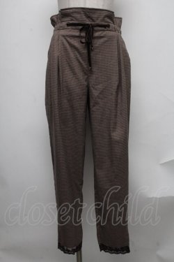 画像1: axes femme / ベロアリボンテーパードパンツ  ブラウン S-25-01-27-091-AX-PA-HR-ZT252