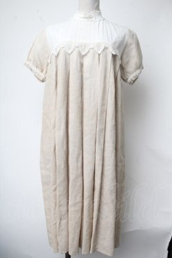 画像1: SERAPHIM / リネンのテレーズワンピース  ベージュ S-25-01-28-058-LO-OP-AS-ZS