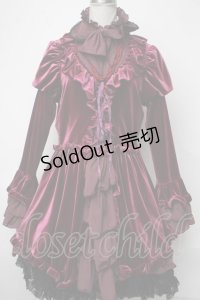 MARBLE / アリス風編み上げドレスワンピース  エンジ S-25-01-28-069-GO-OP-HR-ZS