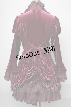 画像2: MARBLE / アリス風編み上げドレスワンピース  エンジ S-25-01-28-069-GO-OP-HR-ZS