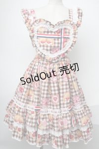 Angelic Pretty / いちごBread Bakery CafeスカートSet  ブラウン S-25-01-28-077-AP-SK-AS-ZS
