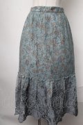 axes femme / 花柄ｘ刺繍ギャザースカート  ブルー S-25-01-28-083-AX-SK-AS-ZI
