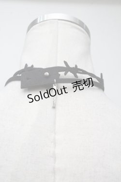 画像2: MILKBOY / 有刺鉄線レザーチョーカー  黒 S-25-01-28-002-MB-ZA-AS-ZS
