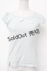 Emily Temple cute / レースデコルテカットソー  サックス S-25-01-28-040-ET-TO-HR-ZS