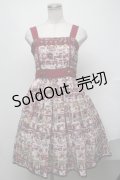axes femme POETIQUE / ミッキー&ミニー総柄ワンピース  レッド S-25-01-31-061-AX-OP-HR-ZS