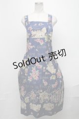 Jane Marple Dans Le Salon / Val de Loireエプロンドレス  ブルー S-25-01-31-062-JM-OP-HR-ZS