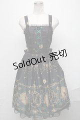 axes femme kawaii / 鍵柄ジャンスカ  黒ｘグリーン S-25-01-31-063-AX-OP-HR-ZS