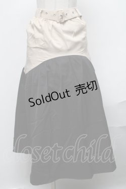 画像1: NieR Clothing / バイカラースカート  ベージュｘ黒 S-25-01-31-068-PU-SK-AS-ZS