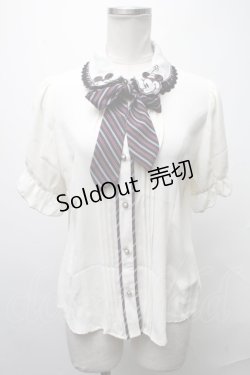 画像1: axes femme POETIQUE / ミッキー&ミニー刺繍襟半袖ブラウス  オフ S-25-01-31-021-AX-BL-HR-ZS