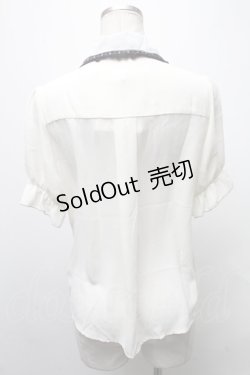 画像2: axes femme POETIQUE / ミッキー&ミニー刺繍襟半袖ブラウス  オフ S-25-01-31-021-AX-BL-HR-ZS