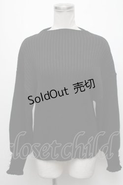 画像1: axes femme / ネックレス付ボリューム袖ニットプルオーバー  黒 S-25-02-02-056-AX-TO-AS-ZT361