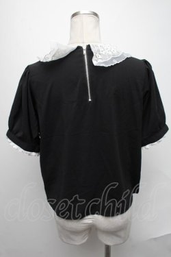 画像2: Swankiss / レース襟トップス  黒ｘ白 S-25-02-02-061-CA-TO-HR-ZS