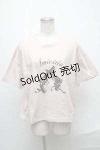 Ank Rouge / チョーカー付きプリント半袖トップス  ピンク S-25-02-02-076-CA-BG-HR-ZS