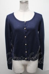 axes femme / BACKレースカーディガン  紺 S-25-02-02-077-AX-TO-HR-ZT306